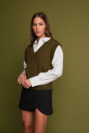 ENGLISH FACTORY - Oversized Sweater Vest - SWEATERS & KNITS available at Objectrare