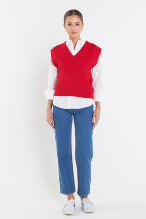 ENGLISH FACTORY - Oversized Sweater Vest - SWEATERS & KNITS available at Objectrare