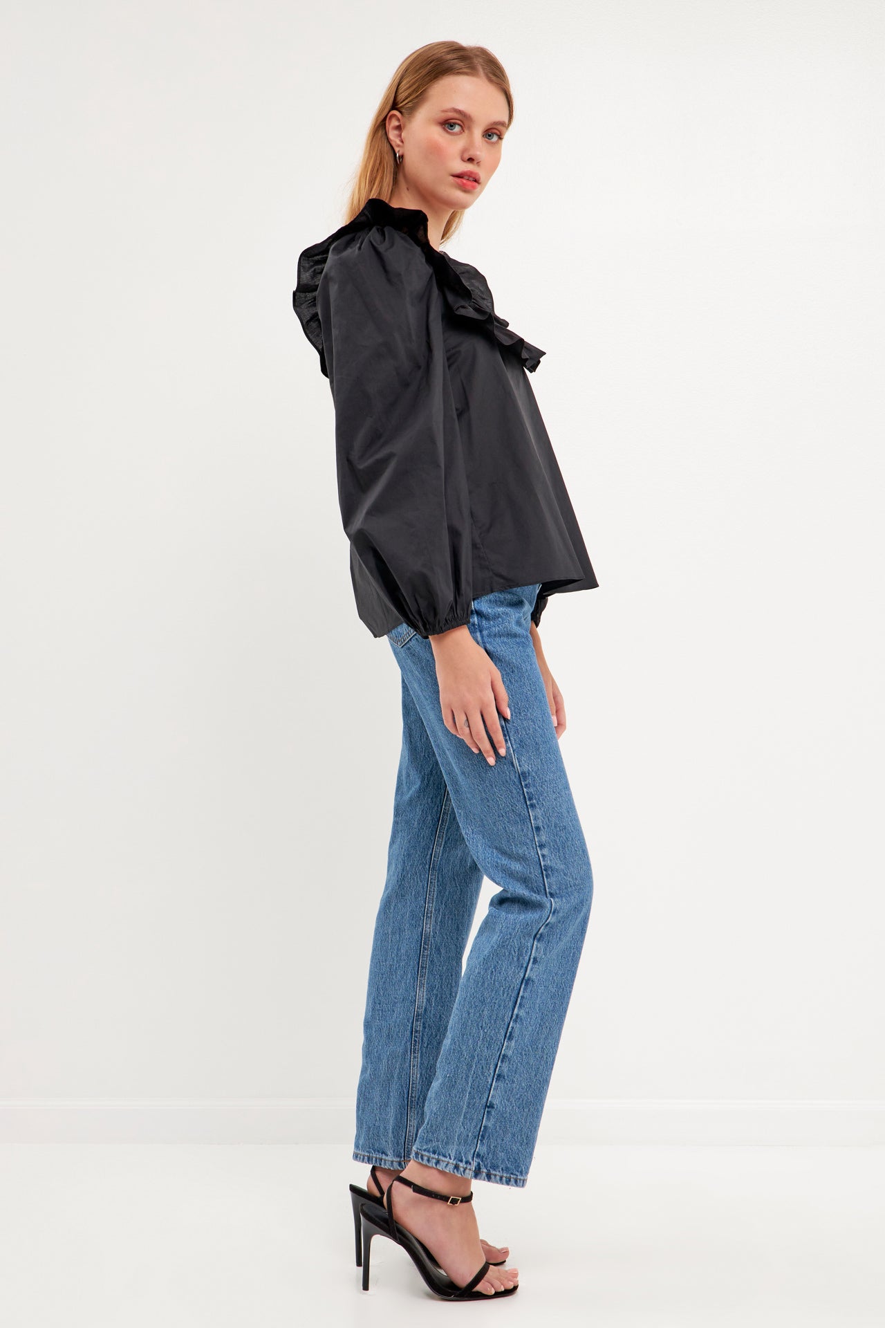 ENGLISH FACTORY - Square Neck Long Sleeve Top - TOPS available at Objectrare