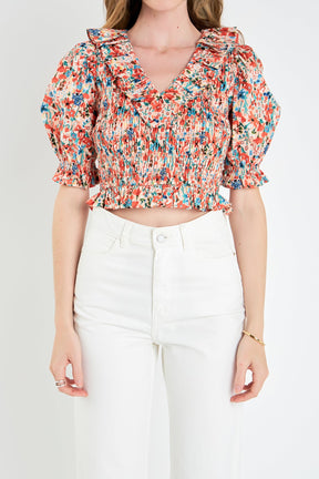 ENGLISH FACTORY - Smocked Crop Top - TOPS available at Objectrare