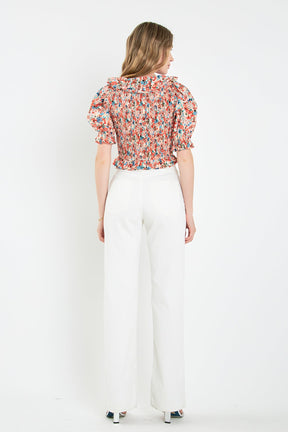 ENGLISH FACTORY - Smocked Crop Top - TOPS available at Objectrare