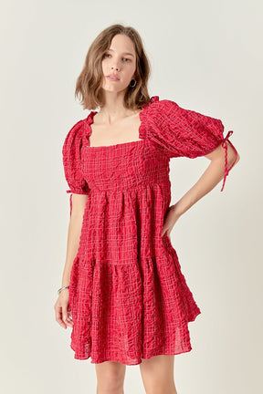 ENGLISH FACTORY - Crinkled Gingham Flounce Dress - DRESSES available at Objectrare