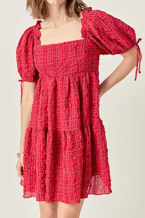 ENGLISH FACTORY - Crinkled Gingham Flounce Dress - DRESSES available at Objectrare