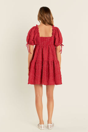 ENGLISH FACTORY - English Factory - Crinkled Gingham Flounce Dress - DRESSES available at Objectrare