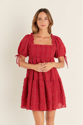 ENGLISH FACTORY - English Factory - Crinkled Gingham Flounce Dress - DRESSES available at Objectrare