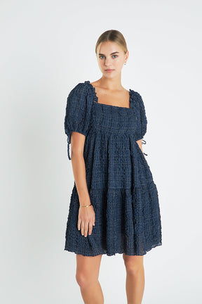 ENGLISH FACTORY - Crinkled Gingham Flounce Dress - DRESSES available at Objectrare