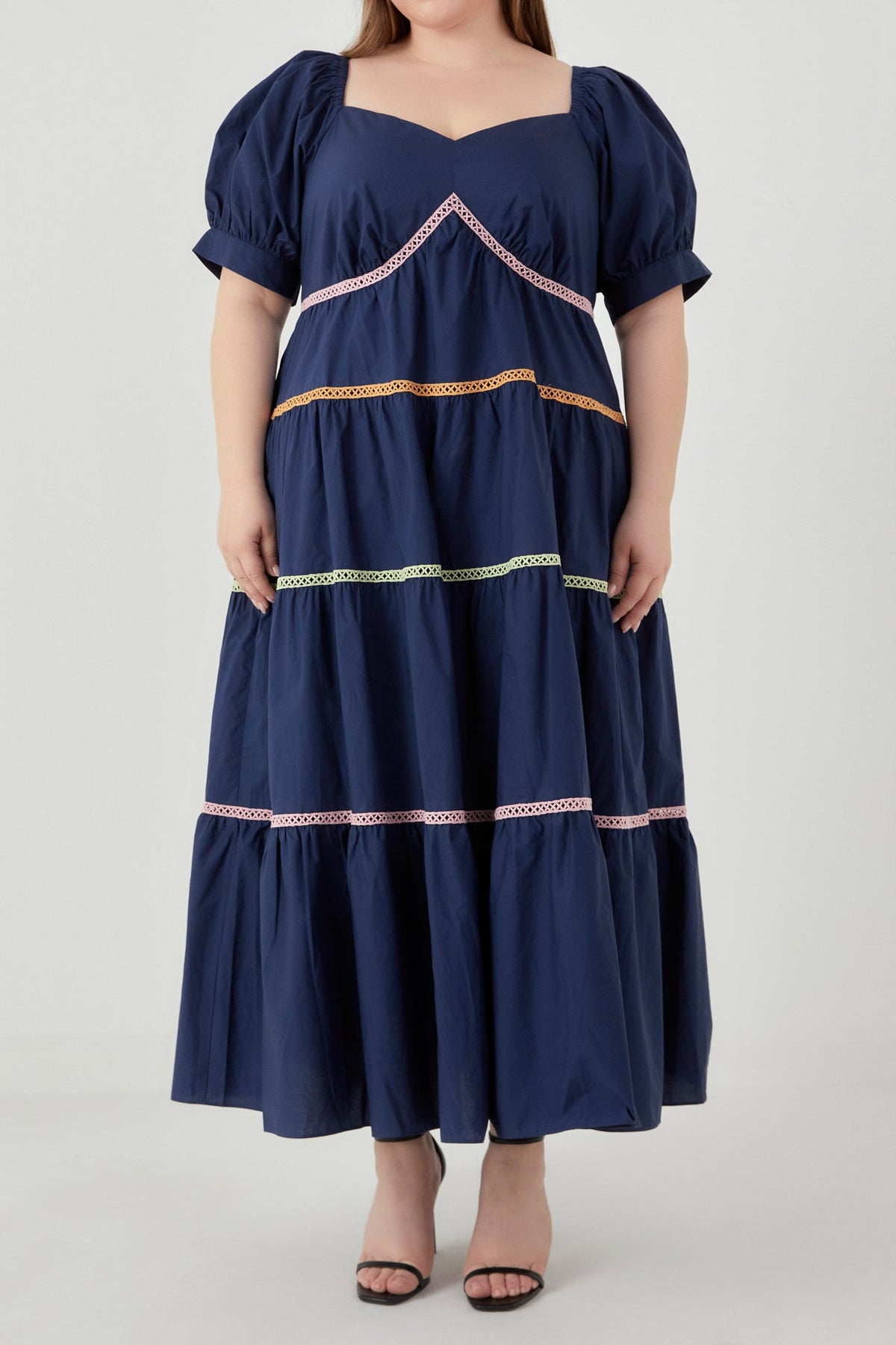 ENGLISH FACTORY - Multi Color Trim Midi Dress - DRESSES available at Objectrare