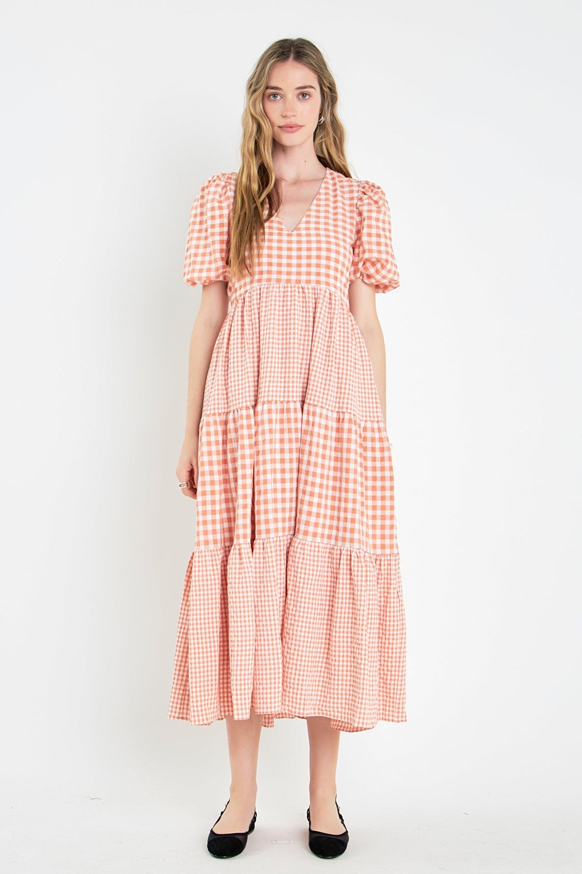 ENGLISH FACTORY - Gingham Check Combination Midi Dress - DRESSES available at Objectrare