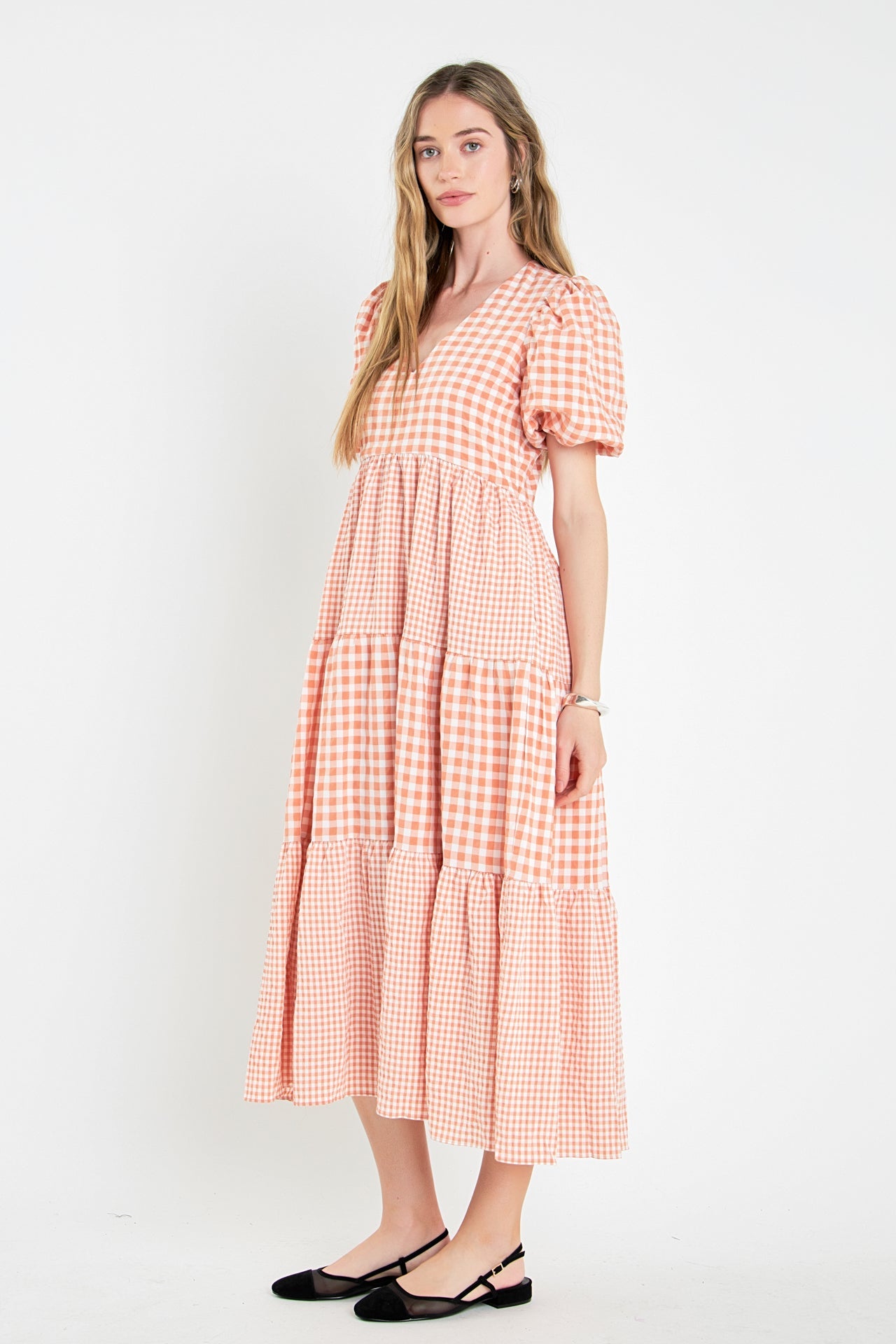 ENGLISH FACTORY - English Factory - Gingham Check Combination Midi Dress - DRESSES available at Objectrare