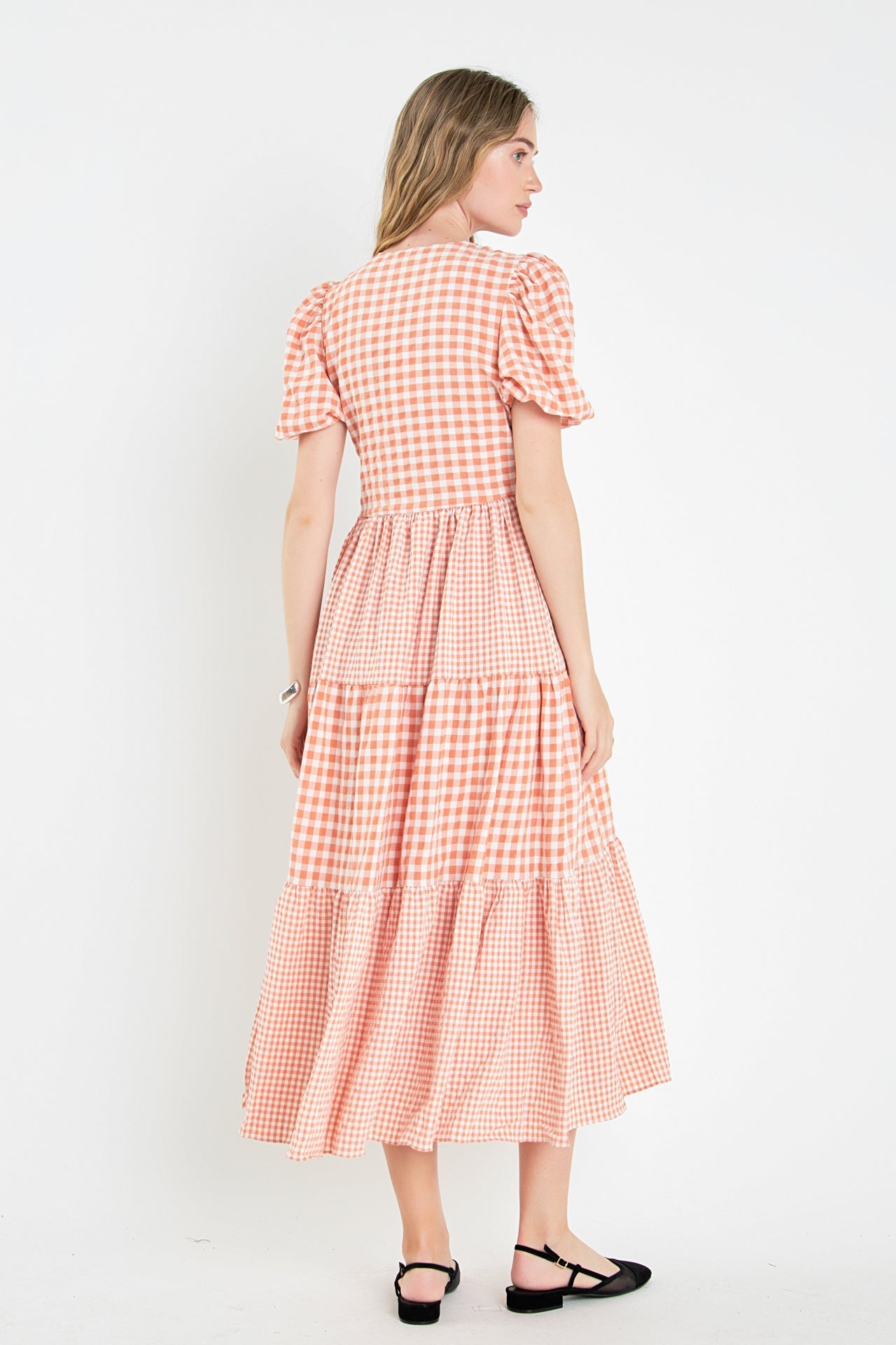 ENGLISH FACTORY - English Factory - Gingham Check Combination Midi Dress - DRESSES available at Objectrare