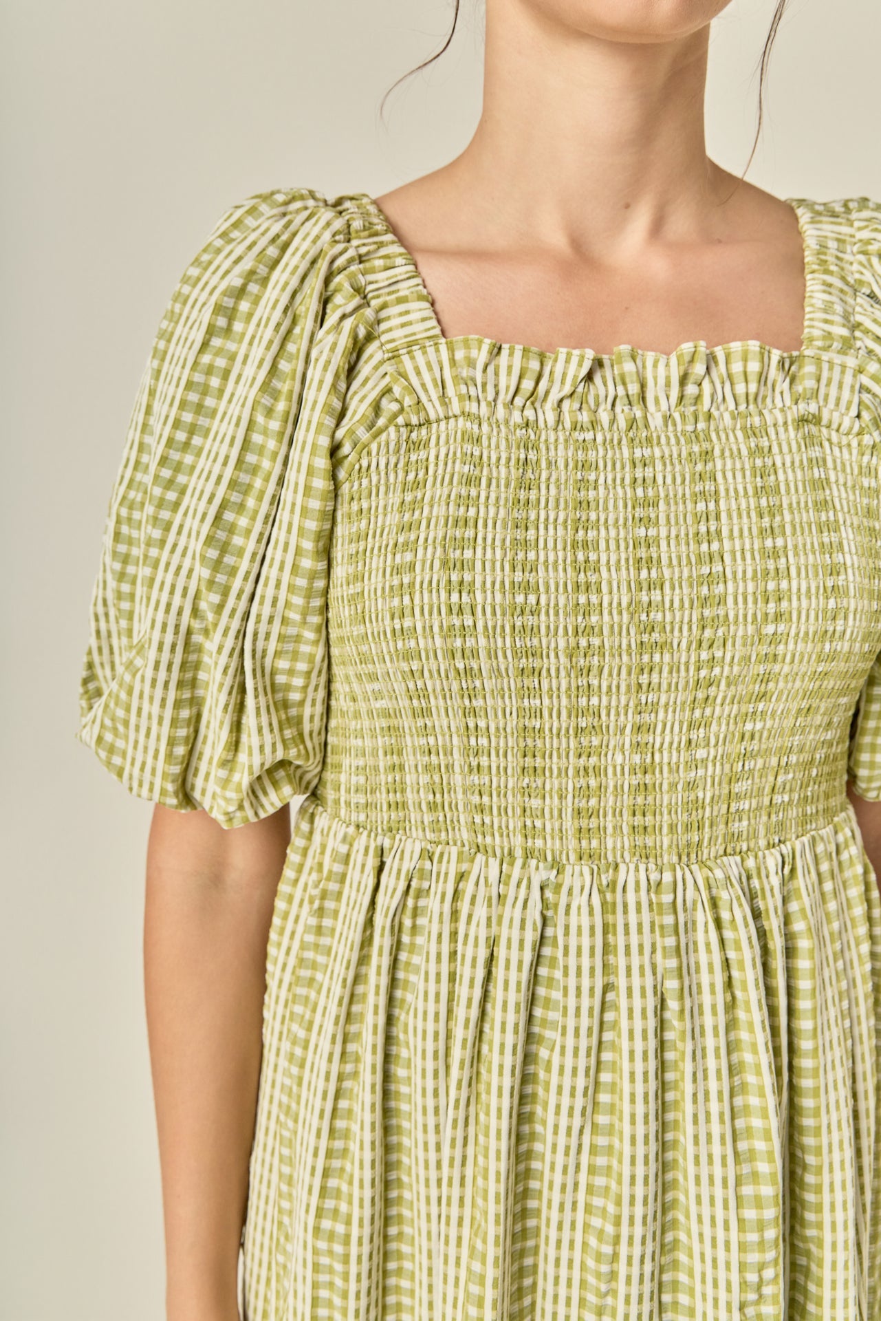 ENGLISH FACTORY - Gingham Striped Multi Tiered Maxi Dress - DRESSES available at Objectrare