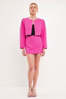 ENDLESS ROSE - Cropped Tweed Jacket - JACKETS available at Objectrare