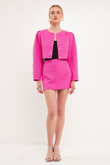 ENDLESS ROSE - Tweed H-Line Mini Skirt - SKIRTS available at Objectrare