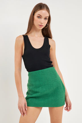 ENDLESS ROSE - Tweed H-Line Mini Skirt - SKIRTS available at Objectrare