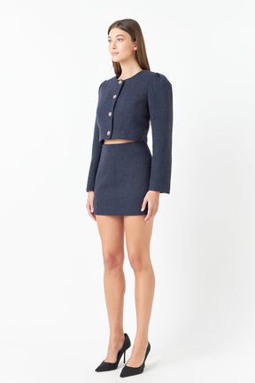 ENDLESS ROSE - Tweed H-Line Mini Skirt - SKIRTS available at Objectrare