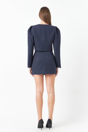 ENDLESS ROSE - Tweed H-Line Mini Skirt - SKIRTS available at Objectrare