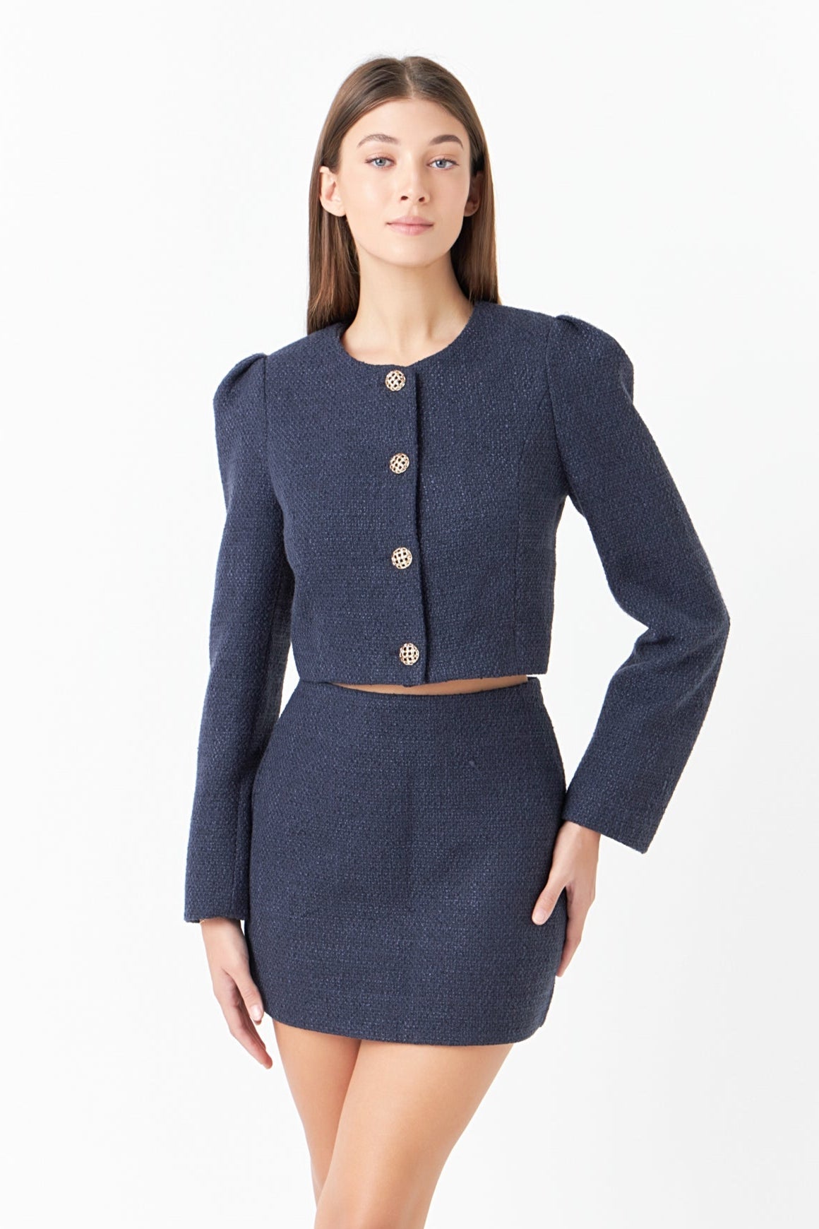 ENDLESS ROSE - Tweed H-Line Mini Skirt - SKIRTS available at Objectrare