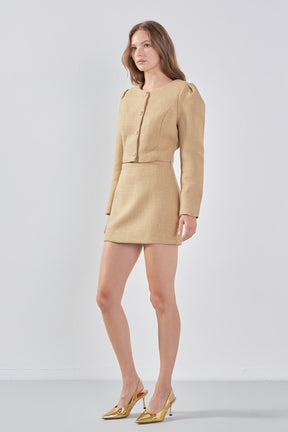 ENDLESS ROSE - Tweed H-Line Mini Skirt - SKIRTS available at Objectrare