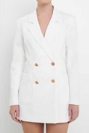 ENDLESS ROSE - Cutout Blazer Romper - ROMPERS available at Objectrare