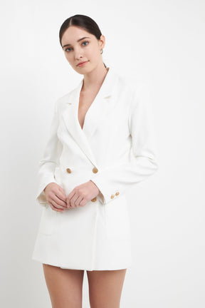 ENDLESS ROSE - Cutout Blazer Romper - ROMPERS available at Objectrare