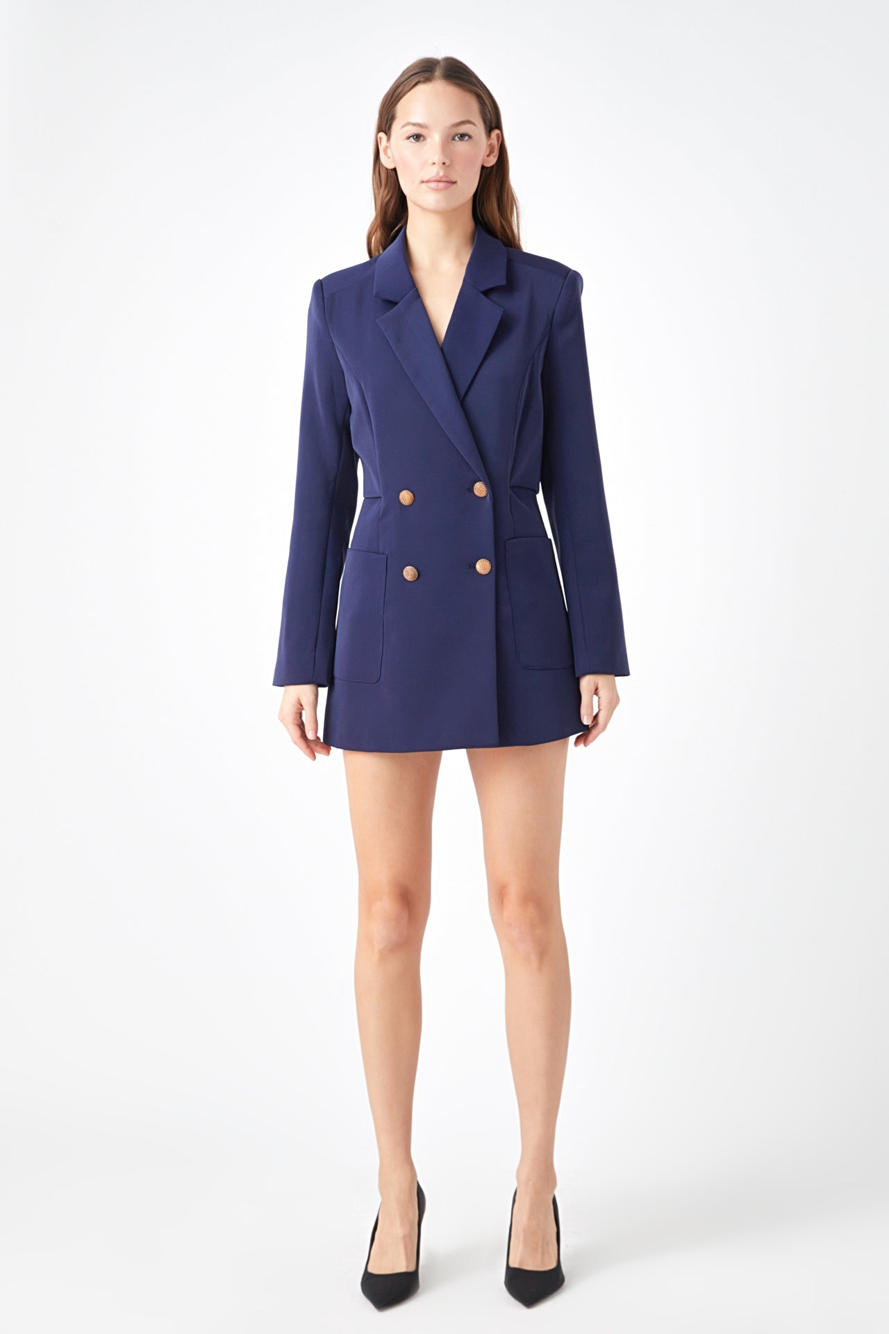 ENDLESS ROSE - Cutout Blazer Romper - ROMPERS available at Objectrare