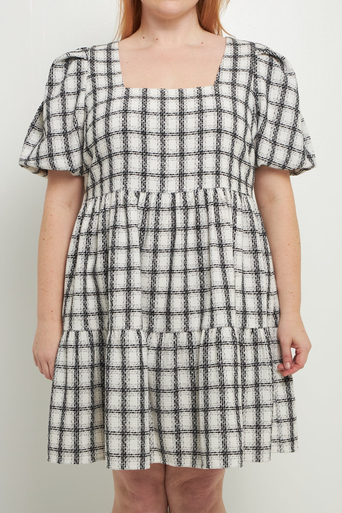 ENGLISH FACTORY - Tweed Mini Gingham Dress - DRESSES available at Objectrare