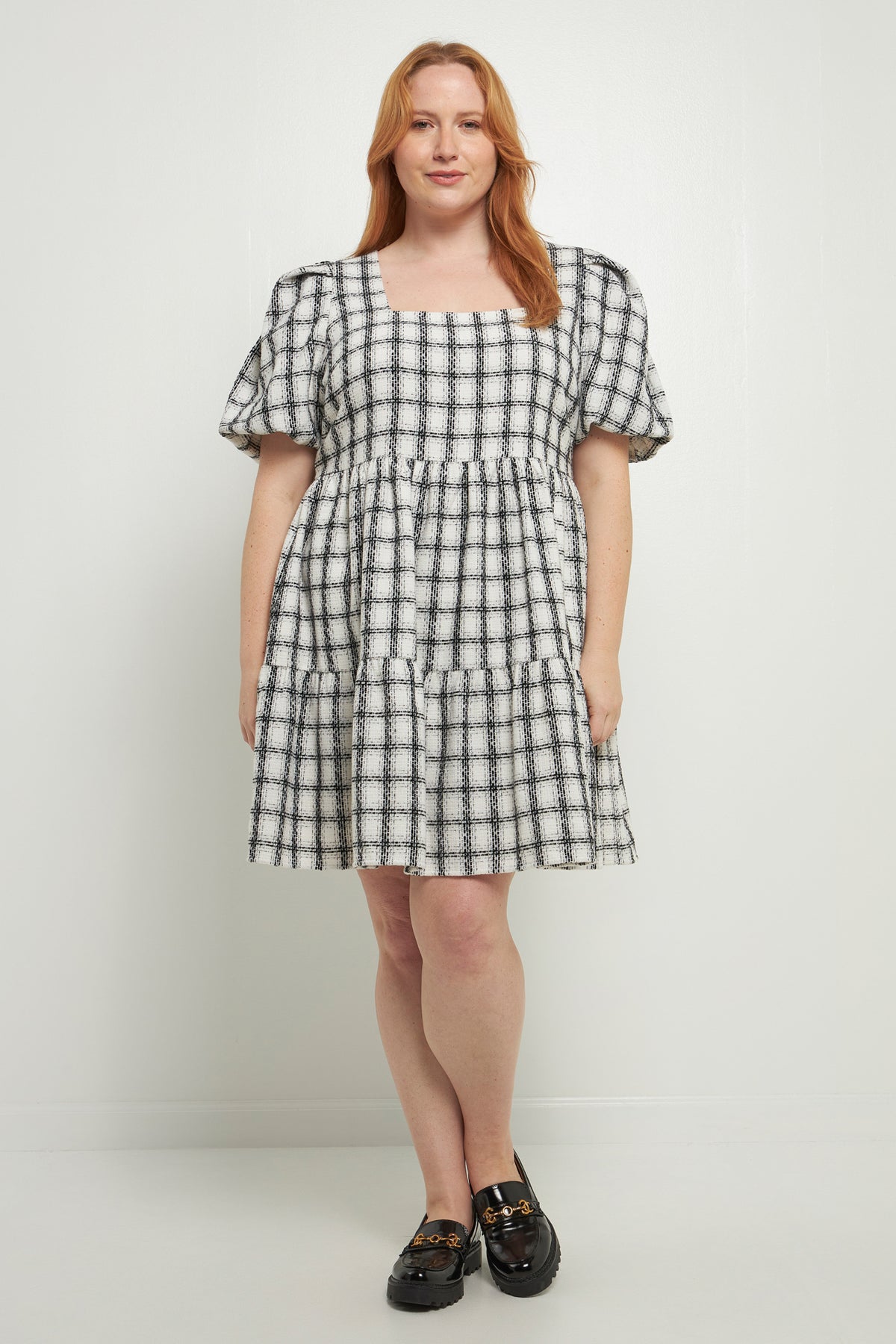 ENGLISH FACTORY - Tweed Mini Gingham Dress - DRESSES available at Objectrare