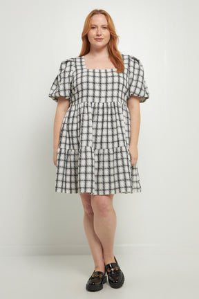 ENGLISH FACTORY - Tweed Mini Gingham Dress - DRESSES available at Objectrare