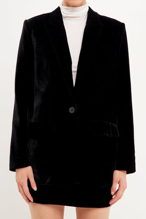 ENDLESS ROSE - Velvet Blazer - BLAZERS available at Objectrare