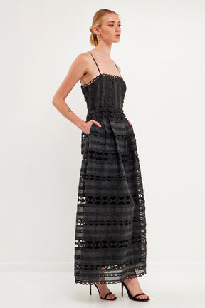 ENDLESS ROSE - Combination Lace Maxi Dress - DRESSES available at Objectrare