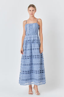 ENDLESS ROSE - Combination Lace Maxi Dress - DRESSES available at Objectrare