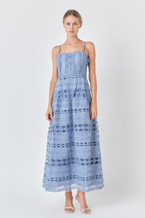 ENDLESS ROSE - Combination Lace Maxi Dress - DRESSES available at Objectrare