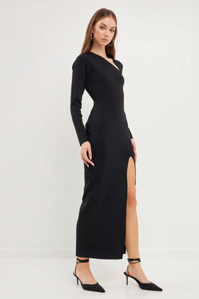 ENDLESS ROSE - Cut Out Long Sleeve Maxi Dress - DRESSES available at Objectrare