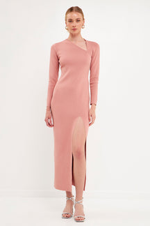 ENDLESS ROSE - Cut Out Long Sleeve Maxi Dress - DRESSES available at Objectrare