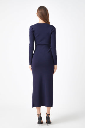 ENDLESS ROSE - Cut Out Long Sleeve Maxi Dress - DRESSES available at Objectrare