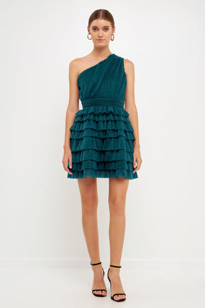 Tiered Tulle Mini Dress