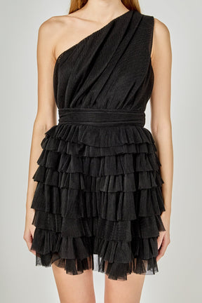 ENDLESS ROSE - Tiered Tulle Mini Dress - DRESSES available at Objectrare