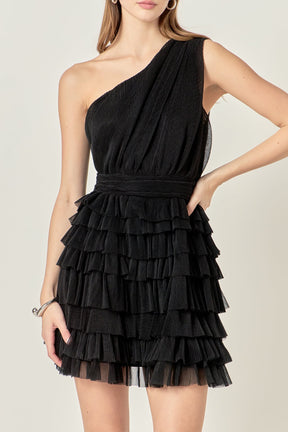 ENDLESS ROSE - Tiered Tulle Mini Dress - DRESSES available at Objectrare