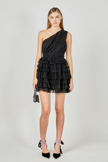 ENDLESS ROSE - Tiered Tulle Mini Dress - DRESSES available at Objectrare