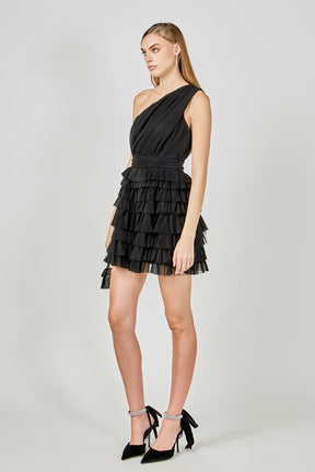 ENDLESS ROSE - Tiered Tulle Mini Dress - DRESSES available at Objectrare