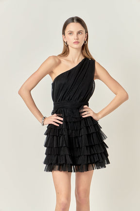 ENDLESS ROSE - Tiered Tulle Mini Dress - DRESSES available at Objectrare