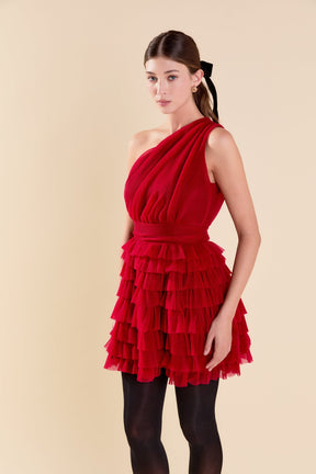 ENDLESS ROSE - Tiered Tulle Mini Dress - DRESSES available at Objectrare