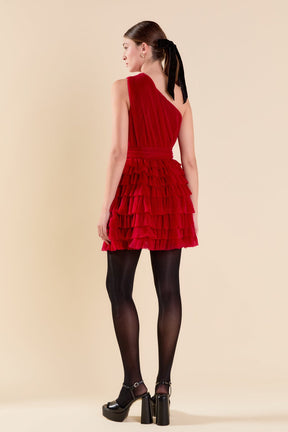 ENDLESS ROSE - Tiered Tulle Mini Dress - DRESSES available at Objectrare