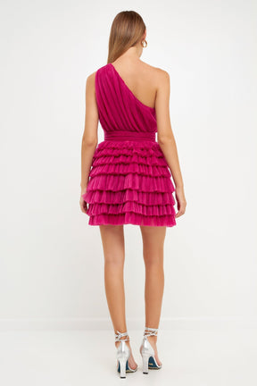 ENDLESS ROSE - Tiered Tulle Mini Dress - DRESSES available at Objectrare