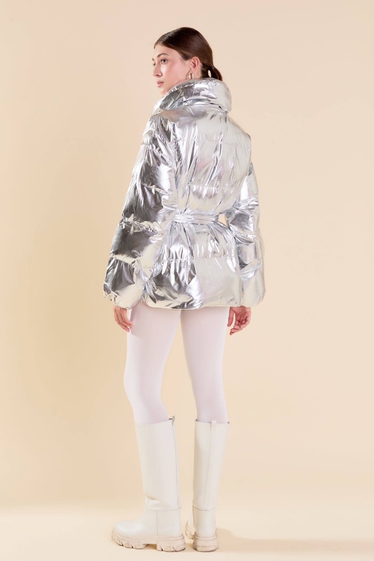 ENDLESS ROSE - Belted Puffer Jacket - JACKETS available at Objectrare