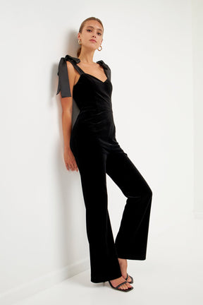 ENDLESS ROSE - Satin Velvet Sweetheart Jumpsuit - JUMPSUITS available at Objectrare