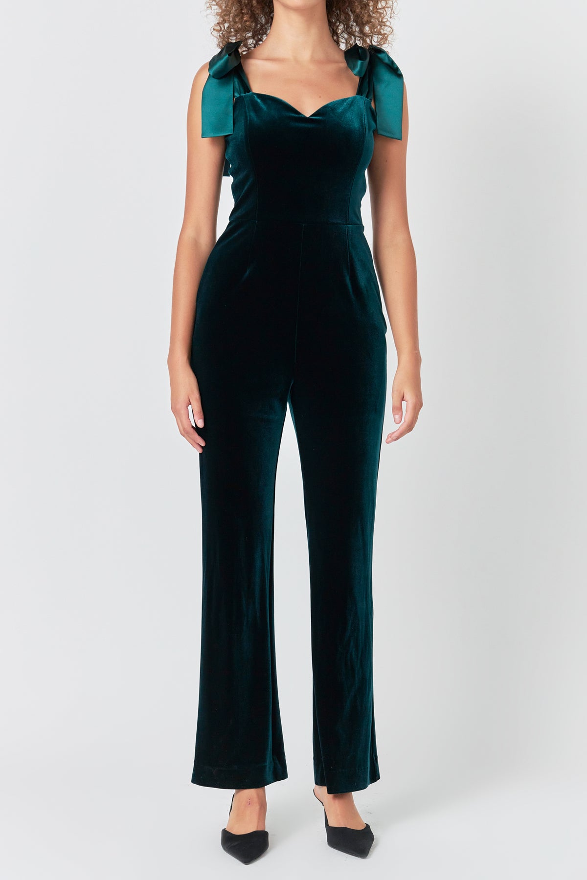 ENDLESS ROSE - Satin Velvet Sweetheart Jumpsuit - JUMPSUITS available at Objectrare