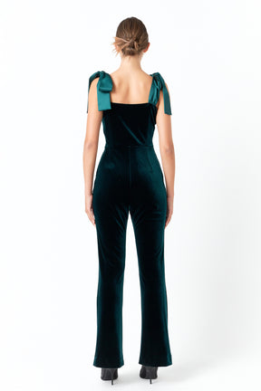 ENDLESS ROSE - Satin Velvet Sweetheart Jumpsuit - JUMPSUITS available at Objectrare