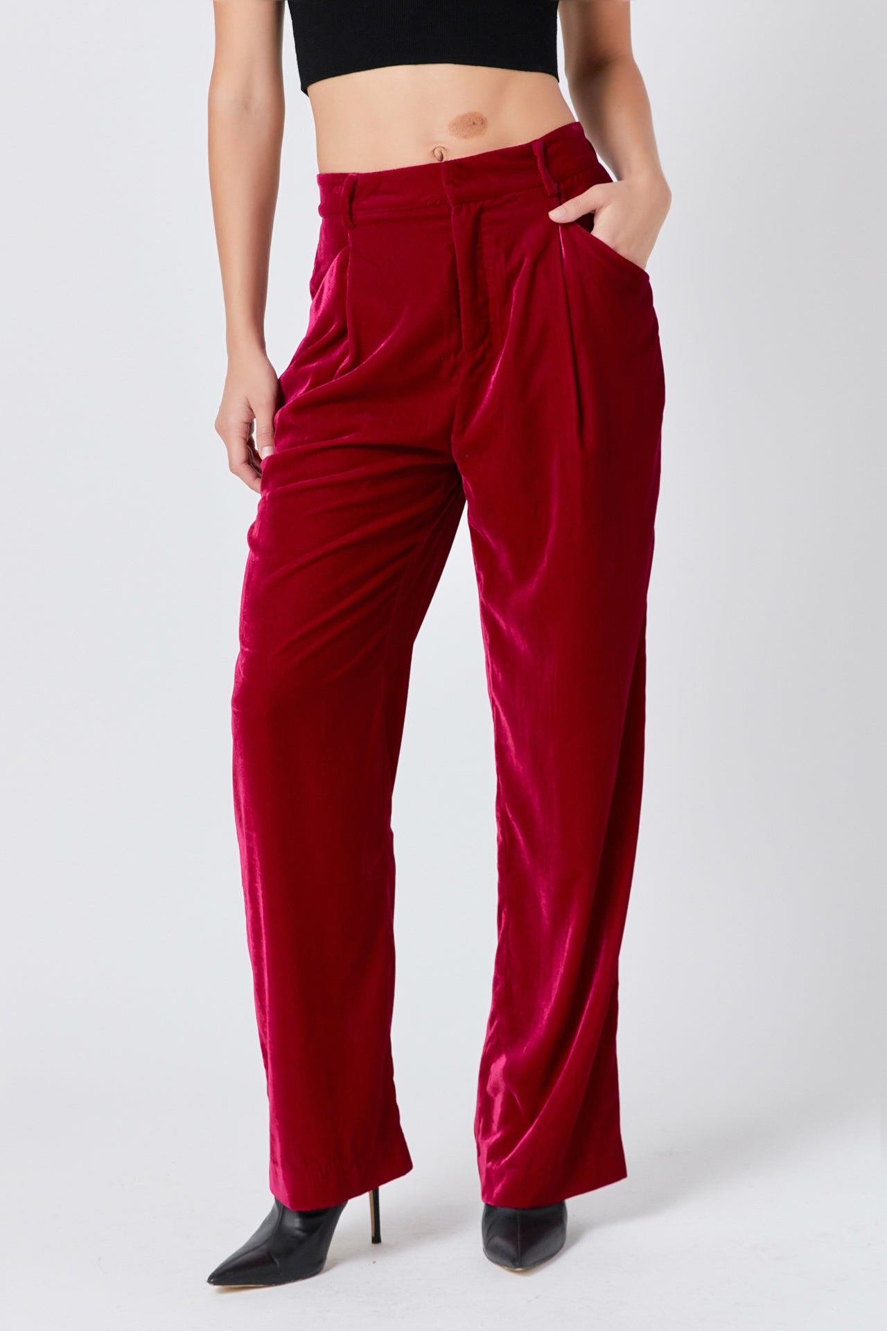 ENDLESS ROSE - Endless Rose - High-Waisted Velvet Pants - PANTS available at Objectrare