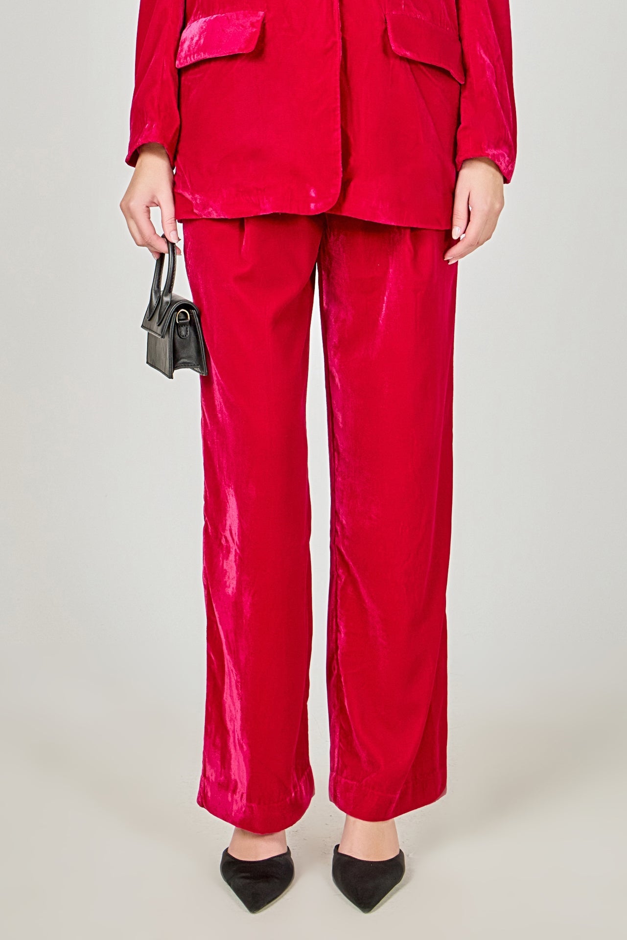 ENDLESS ROSE - High-Waisted Velvet Pants - PANTS available at Objectrare
